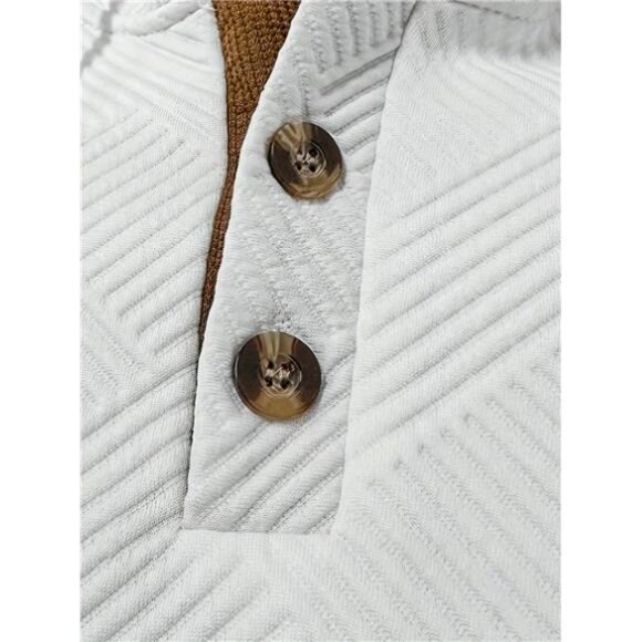 NWT Men's White Hooded Cardigan Multiple Sizes - Brown Buttons - Picture 4 of 5